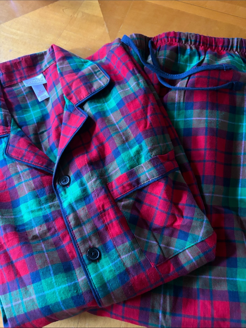 Wondershop Red, Green and Blue Plaid Flannel Pajama Set
